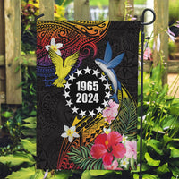 Cook Islands Independence Day Garden Flag Maroro and Kakaia with Hibiscus Flower Polynesian Pattern LT03 Garden Flag Black - Polynesian Pride