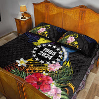 Cook Islands Independence Day Quilt Bed Set Maroro and Kakaia with Hibiscus Flower Polynesian Pattern LT03 - Polynesian Pride