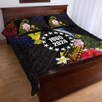 Cook Islands Independence Day Quilt Bed Set Maroro and Kakaia with Hibiscus Flower Polynesian Pattern LT03 - Polynesian Pride