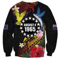 Cook Islands Independence Day Sweatshirt Maroro and Kakaia with Hibiscus Flower Polynesian Pattern LT03 - Polynesian Pride