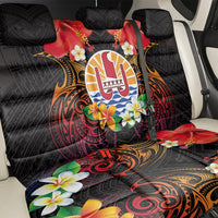 French Polynesia Bastille Day Back Car Seat Cover Tiare Flower and National Seal Polynesian Pattern LT03 - Polynesian Pride