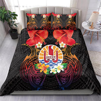 French Polynesia Bastille Day Bedding Set Tiare Flower and National Seal Polynesian Pattern LT03 - Polynesian Pride