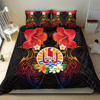 French Polynesia Bastille Day Bedding Set Tiare Flower and National Seal Polynesian Pattern LT03 - Polynesian Pride