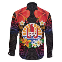 French Polynesia Bastille Day Family Matching Mermaid Dress and Hawaiian Shirt Tiare Flower and National Seal Polynesian Pattern