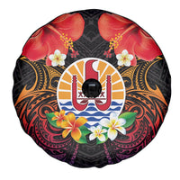 French Polynesia Bastille Day Spare Tire Cover Tiare Flower and National Seal Polynesian Pattern LT03 - Polynesian Pride
