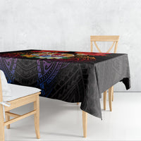 French Polynesia Bastille Day Tablecloth Tiare Flower and National Seal Polynesian Pattern LT03 - Polynesian Pride