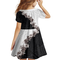 Hawaii Grayscale Hibiscus Flowers Family Matching Puletasi and Hawaiian Shirt Polynesian Pattern With Half Black White Version LT03 - Polynesian Pride