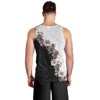 Hawaii Grayscale Hibiscus Flowers Men Tank Top Polynesian Pattern With Half Black White Version LT03 - Polynesian Pride