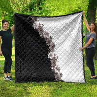 Hawaii Grayscale Hibiscus Flowers Quilt Polynesian Pattern With Half Black White Version LT03 - Polynesian Pride