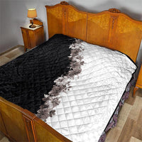 Hawaii Grayscale Hibiscus Flowers Quilt Polynesian Pattern With Half Black White Version LT03 - Polynesian Pride