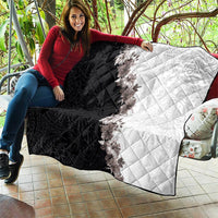 Hawaii Grayscale Hibiscus Flowers Quilt Polynesian Pattern With Half Black White Version LT03 - Polynesian Pride