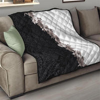 Hawaii Grayscale Hibiscus Flowers Quilt Polynesian Pattern With Half Black White Version LT03 - Polynesian Pride