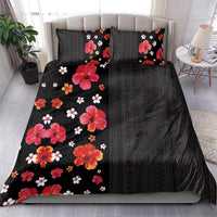 Hawaii Hibiscus and Plumeria Flowers Bedding Set Tapa Tribal Pattern Half Style Colorful Mode LT03 - Polynesian Pride