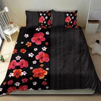 Hawaii Hibiscus and Plumeria Flowers Bedding Set Tapa Tribal Pattern Half Style Colorful Mode LT03 - Polynesian Pride