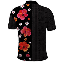 Hawaii Hibiscus and Plumeria Flowers Polo Shirt Tapa Tribal Pattern Half Style Colorful Mode LT03 - Polynesian Pride