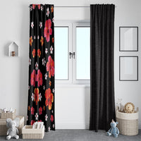 Hawaii Hibiscus and Plumeria Flowers Window Curtain Tapa Tribal Pattern Half Style Colorful Mode LT03 - Polynesian Pride