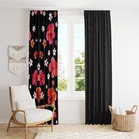 Hawaii Hibiscus and Plumeria Flowers Window Curtain Tapa Tribal Pattern Half Style Colorful Mode LT03 - Polynesian Pride