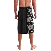 Hawaii Hibiscus and Plumeria Flowers Lavalava Tapa Tribal Pattern Half Style Grayscale Mode LT03 - Polynesian Pride