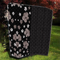 Hawaii Hibiscus and Plumeria Flowers Quilt Tapa Tribal Pattern Half Style Grayscale Mode LT03 - Polynesian Pride