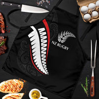 New Zealand Rugby Apron Sporty Silver Fern Shape with Maori Tattoos - Polynesian Pride