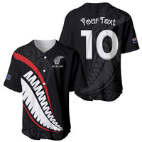 New Zealand Rugby Custom Baseball Jersey Sporty Silver Fern Shape with Maori Tattoos - Polynesian Pride