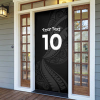 New Zealand Rugby Custom Door Cover Sporty Silver Fern Shape with Maori Tattoos - Polynesian Pride