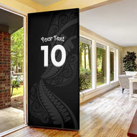 New Zealand Rugby Custom Door Cover Sporty Silver Fern Shape with Maori Tattoos - Polynesian Pride