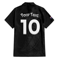 New Zealand Rugby Custom Family Matching Off Shoulder Maxi Dress and Hawaiian Shirt Sporty Silver Fern Shape with Maori Tattoos - Polynesian Pride