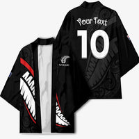 New Zealand Rugby Custom Kimono Sporty Silver Fern Shape with Maori Tattoos - Polynesian Pride