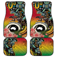 Vanuatu and Australia Together Car Mats Kangaroo with Pig Tusk Indigenous Pattern LT03 - Polynesian Pride