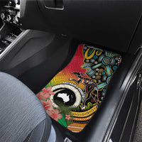 Vanuatu and Australia Together Car Mats Kangaroo with Pig Tusk Indigenous Pattern LT03 - Polynesian Pride