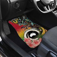Vanuatu and Australia Together Car Mats Kangaroo with Pig Tusk Indigenous Pattern LT03 - Polynesian Pride