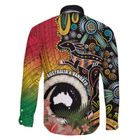Vanuatu and Australia Together Family Matching Summer Maxi Dress and Hawaiian Shirt Kangaroo with Pig Tusk Indigenous Pattern LT03 - Polynesian Pride