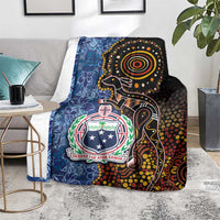 Samoa and Australia Together Blanket Kangaroo and Tribal Hibiscus Aboriginal Pattern LT03 - Polynesian Pride