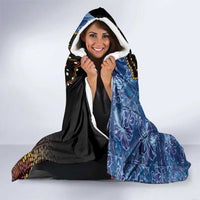 Samoa and Australia Together Hooded Blanket Kangaroo and Tribal Hibiscus Aboriginal Pattern LT03 - Polynesian Pride