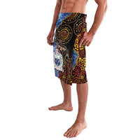 Samoa and Australia Together Lavalava Kangaroo and Tribal Hibiscus Aboriginal Pattern LT03 - Polynesian Pride