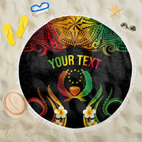 Personalised Pohnpei Independence Day Beach Blanket Polynesian Tattoo and Plumeria Reggae Color LT03 One Size 150cm Reggae - Polynesian Pride