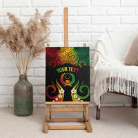 Personalised Pohnpei Independence Day Canvas Wall Art Polynesian Tattoo and Plumeria Reggae Color LT03 - Polynesian Pride