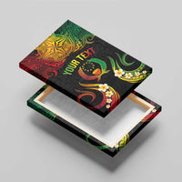 Personalised Pohnpei Independence Day Canvas Wall Art Polynesian Tattoo and Plumeria Reggae Color LT03 - Polynesian Pride