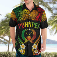Personalised Pohnpei Independence Day Hawaiian Shirt Polynesian Tattoo and Plumeria Reggae Color LT03 - Polynesian Pride