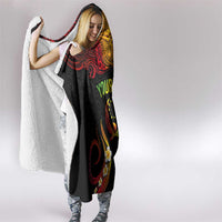 Personalised Pohnpei Independence Day Hooded Blanket Polynesian Tattoo and Plumeria Reggae Color LT03 - Polynesian Pride