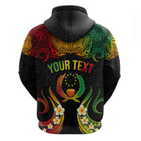 Personalised Pohnpei Independence Day Hoodie Polynesian Tattoo and Plumeria Reggae Color LT03 - Polynesian Pride