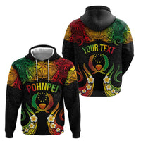 Personalised Pohnpei Independence Day Hoodie Polynesian Tattoo and Plumeria Reggae Color LT03 - Polynesian Pride