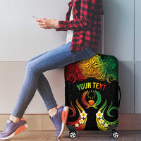 Personalised Pohnpei Independence Day Luggage Cover Polynesian Tattoo and Plumeria Reggae Color