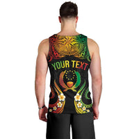 Personalised Pohnpei Independence Day Men Tank Top Polynesian Tattoo and Plumeria Reggae Color LT03 - Polynesian Pride