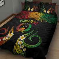 Personalised Pohnpei Independence Day Quilt Bed Set Polynesian Tattoo and Plumeria Reggae Color LT03 - Polynesian Pride