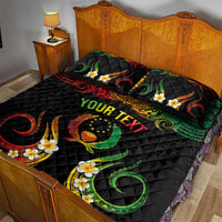 Personalised Pohnpei Independence Day Quilt Bed Set Polynesian Tattoo and Plumeria Reggae Color LT03 - Polynesian Pride