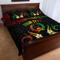 Personalised Pohnpei Independence Day Quilt Bed Set Polynesian Tattoo and Plumeria Reggae Color LT03 - Polynesian Pride