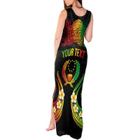 Personalised Pohnpei Independence Day Tank Maxi Dress Polynesian Tattoo and Plumeria Reggae Color LT03 - Polynesian Pride
