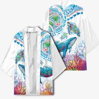 Hawaiian Turtles and Whales Kimono Polynesian Tropical Tattoo Ocean Style LT03 - Polynesian Pride